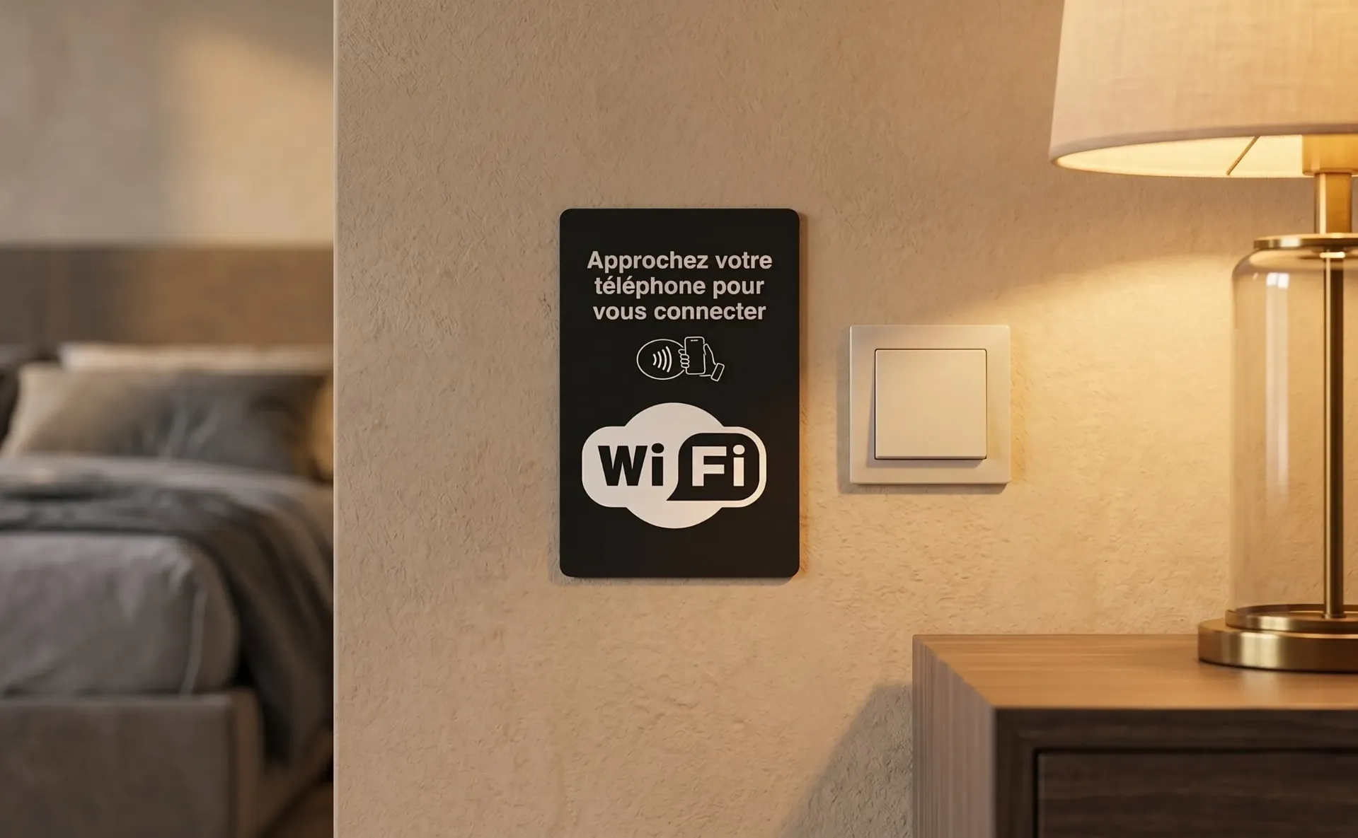 Plaque NFC WiFi (Avec QR Code)